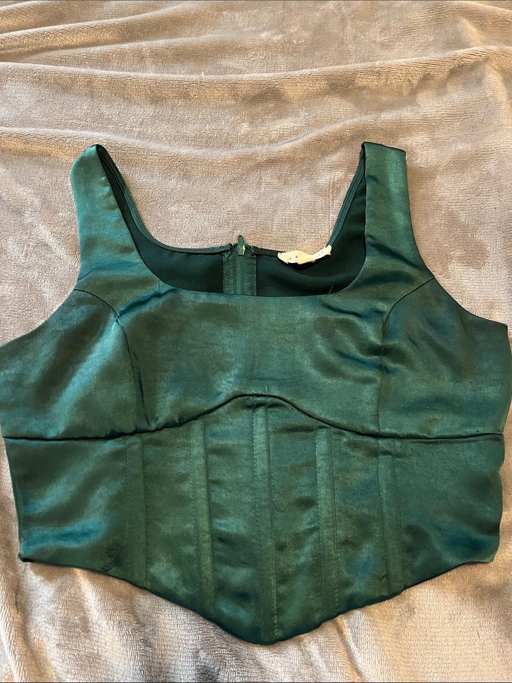 La Hearts Emerald Green Satin Bustier Camisole